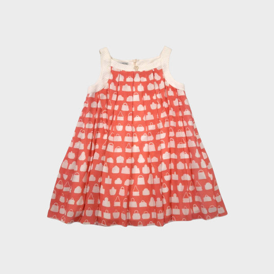 Vestito smanicato stampa borsine