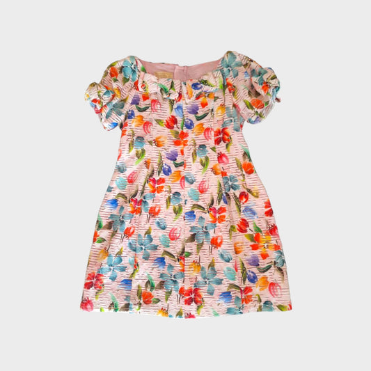 Vestito stampa fiori con fiocchi