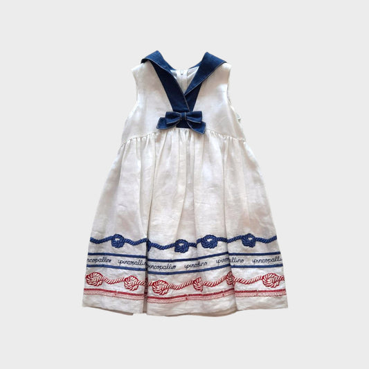 Vestito smanicato con ricami nodi marinari