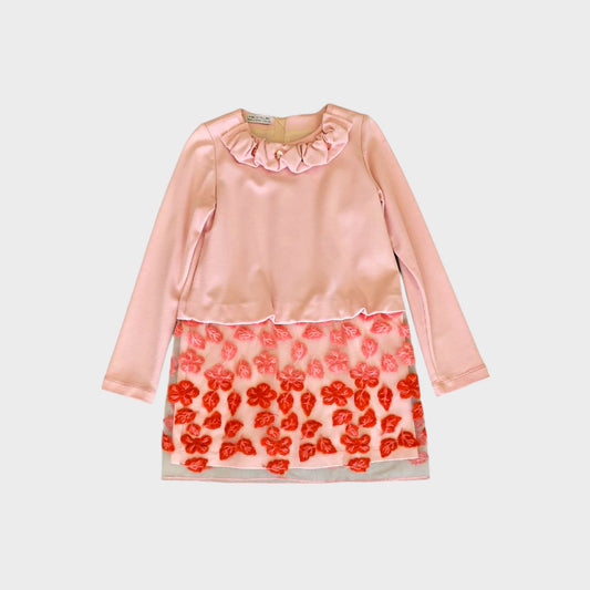 Abito smanicato ricamato - rosa - 14