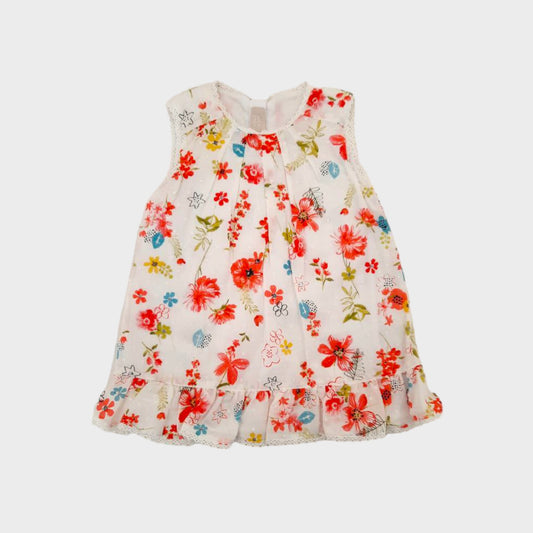 Vestito smanicato stampa fiori