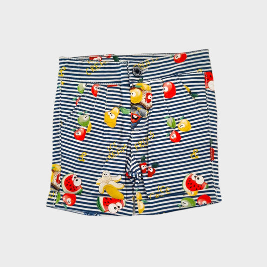 Bermuda rigato stampa frutta