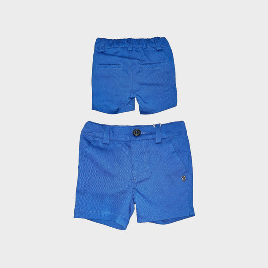 Bermuda elegante effetto riga con logo in metallo sul davanti