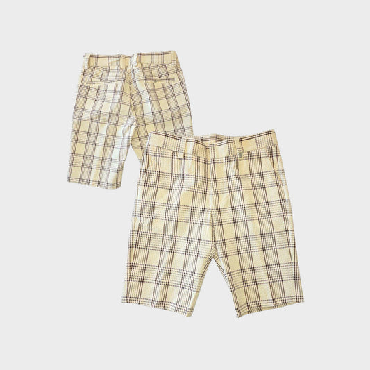 Bermuda elegante scozzese con logo in metallo