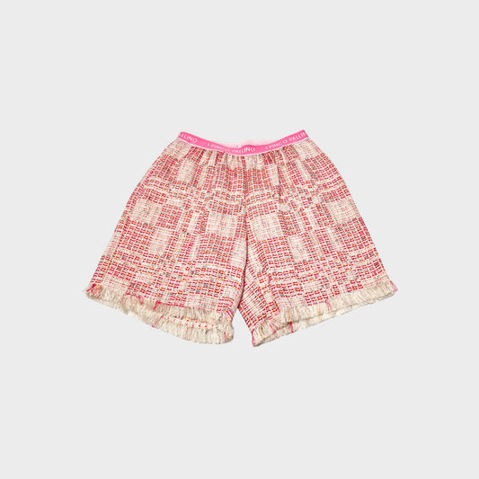 Bermuda fantasia con orli sfrangiati - beige - 14